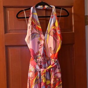 Smak Parlour Colorful Halter Maxi Dress